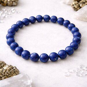 Blue Lapis Lazuli Beaded Bracelet 8MM | Crystal Healing Unisex Jewelry